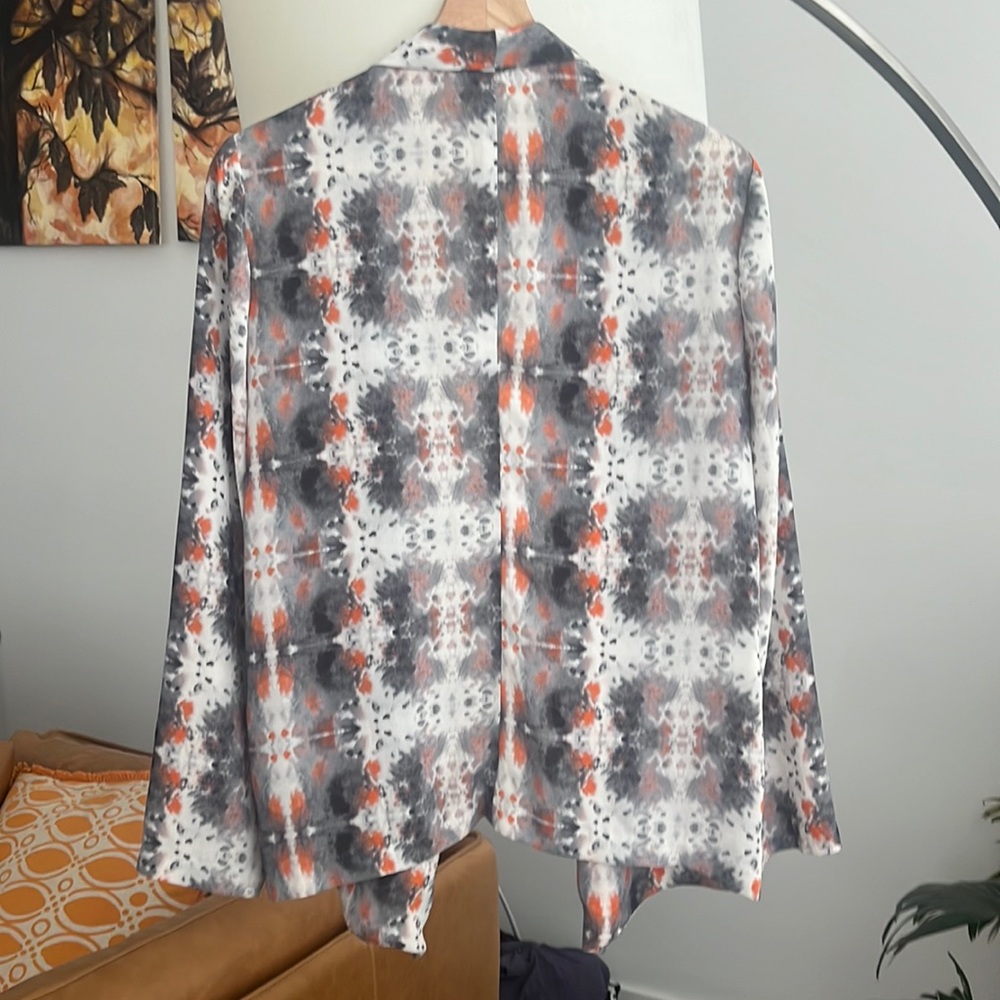Lush Open Front Patterned Blazer - Picture 4 of 4